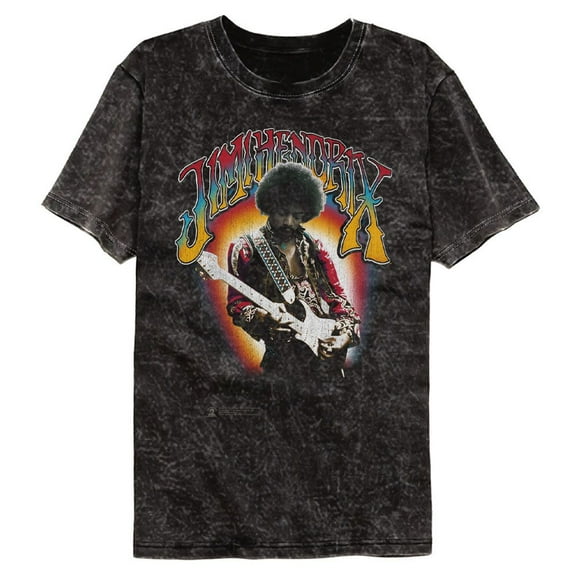 Jimi Hendrix Mineral Wash Black Adult T-Shirt