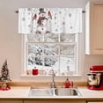 thumbnail image 2 of Valance Curtains for Kitchen Windows Xmas Snowman Red Bird Winter SnowflakesRod Pocket Valance Holly Berries WhiteShort Window Curtain Topper for Bedroom Living Room Bathroom 42x12in, 2 of 7