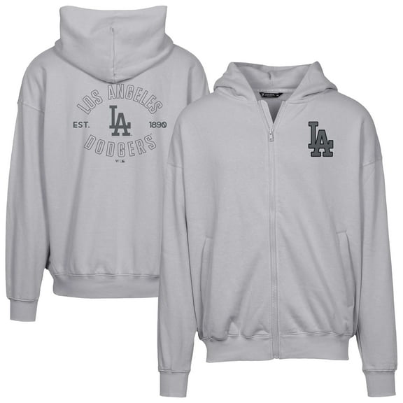 Men's Levelwear Gray Los Angeles Dodgers Uphill Abyssal Full-Zip Hoodie