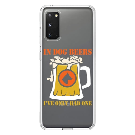 DistinctInk Clear Shockproof Hybrid Case for Galaxy S20 PLUS / 5G (6.7" Screen) - TPU Bumper Acrylic Back Tempered Glass Screen Protector - In Dog Beers, I've Only Had One