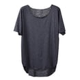 thumbnail image 1 of Birdeem T-Shirt Femme Col Rond Couleur Unie Manches Courtes Ample, 1 of 10