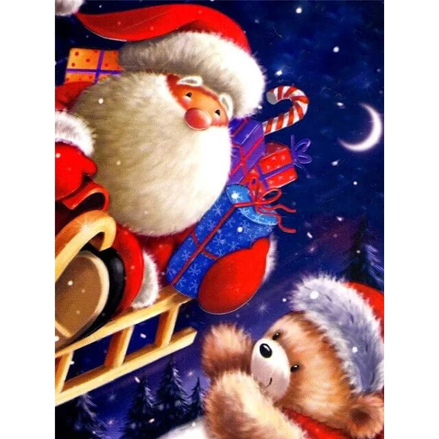 Pintura de diamantes AB 5D, cuadro de Papá Noel, mosaico de muñeco de nieve, bordado de dibujos animados, conjunto de punto de cruz, decoración del hogar de navidad, regalos de arte