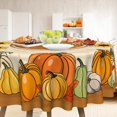 thumbnail image 3 of Fall Round Tablecloth 60 Inch Fall Decorations for The Home Pumpkin Leaves Table Cloth for Round Harvest Season, Autumn Tablecloths Cover Oblong Polyester Vintage for Thanksgiving Picnic Party Dinner, 3 of 6