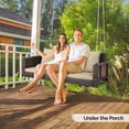 thumbnail image 6 of VINGLI 5 ft Rattan Outdoor Porch Swing, Heavy Duty 800 lbs Wicker Hanging Swing with Cushions for Porch, Yard, Balcony, Tree, Brown, 6 of 8
