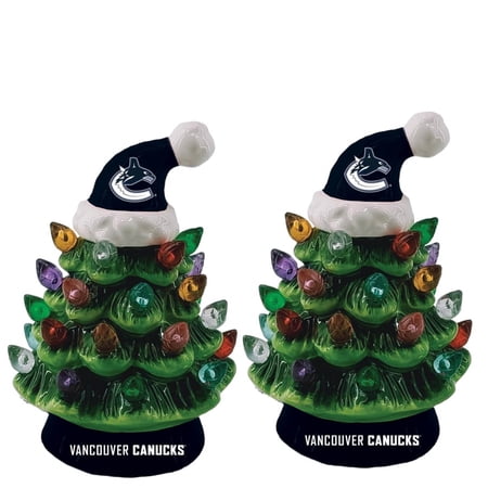 Vancouver Canucks 2-Pack 4 Ceramic LED Christmas Tree Set