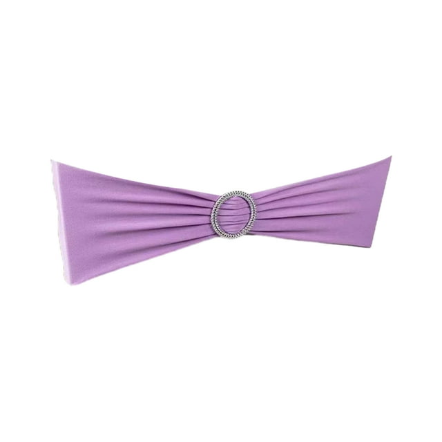 Thinsony 50pcs/set Chair Cover Band With Buckle Slider Sashes Bow Chair Seating Premium Violet