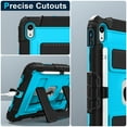 thumbnail image 3 of Decase Shockproof Rugged Case for Apple iPad 11th Gen 2025/ iPad 10th Generation 10.9" 2022 with Kickstand & Shoulder Strap,Tri-Layer PC+TPU Back Cover,Heavy Duty Shock-Absorbent Protective Case,B, 3 of 9
