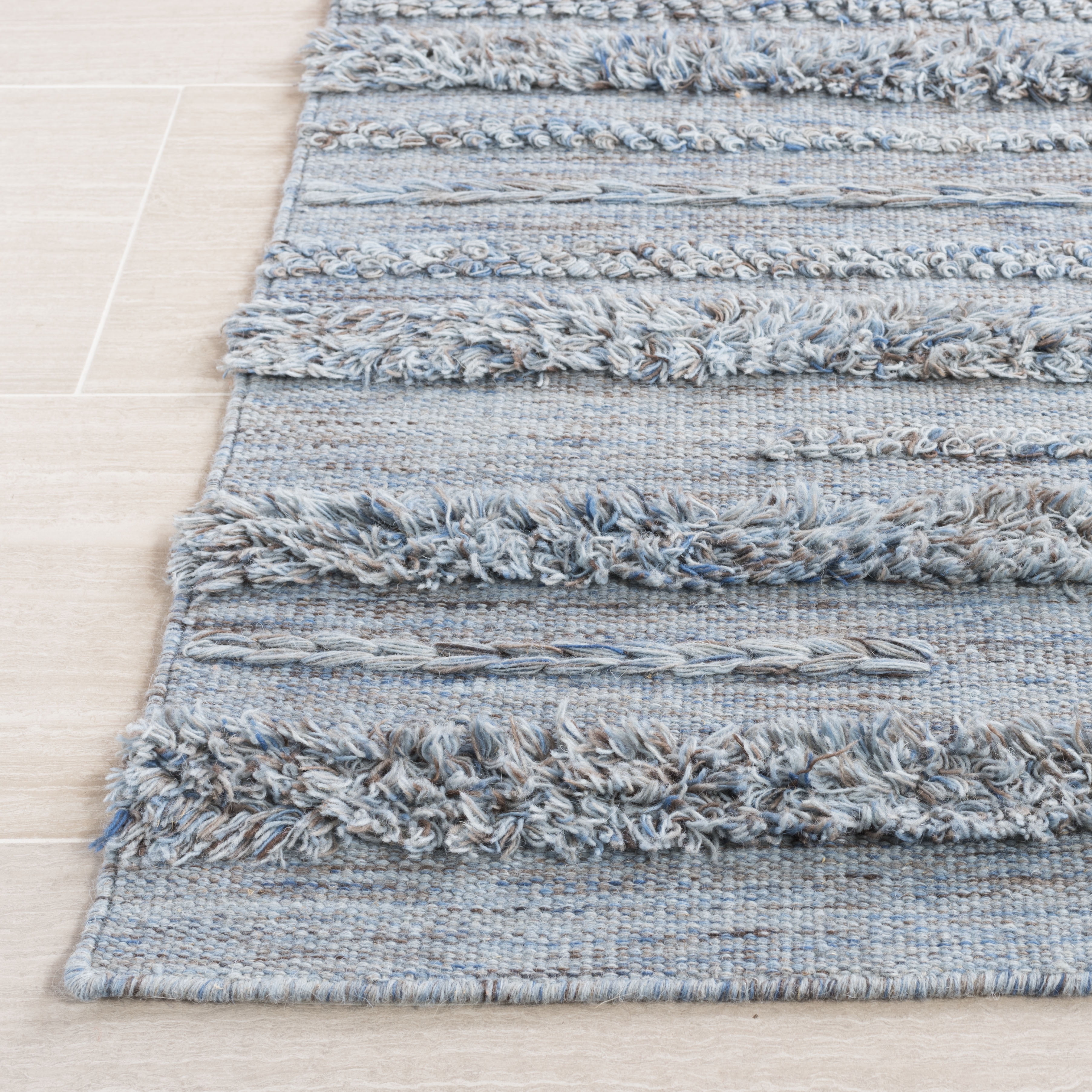 SAFAVIEH Vermont Zavanna Striped Area Rug, Grey/Blue, 4' x 6'