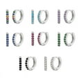 thumbnail image 4 of Nvzi Conjunto multicolor Nvziround con pendientes de circonitas, pendientes de moda, pendientes circulares dorados (rosa intenso), 4 of 4
