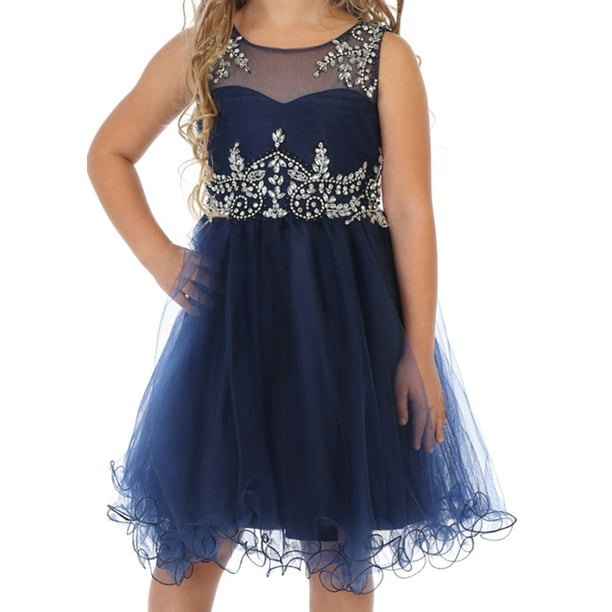 Dreamer P Little Girls Dress Rhinestones Pageant Holiday Party Gown