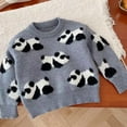 thumbnail image 4 of Esaierr Baby Girls Boys Pullover Sweater Newborn Knit Panda Sweater Crewneck Sweatshirt Long Sleeve Warm Comfortable Sweatshirt Tops, 4 of 5
