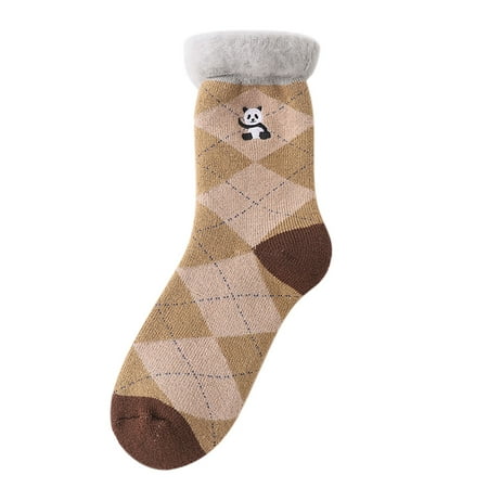 

Aoochasliy Christmas Socks Winter Brushed Thickening and Velvet Colored Floor Socks Warm Socks Ski Socks