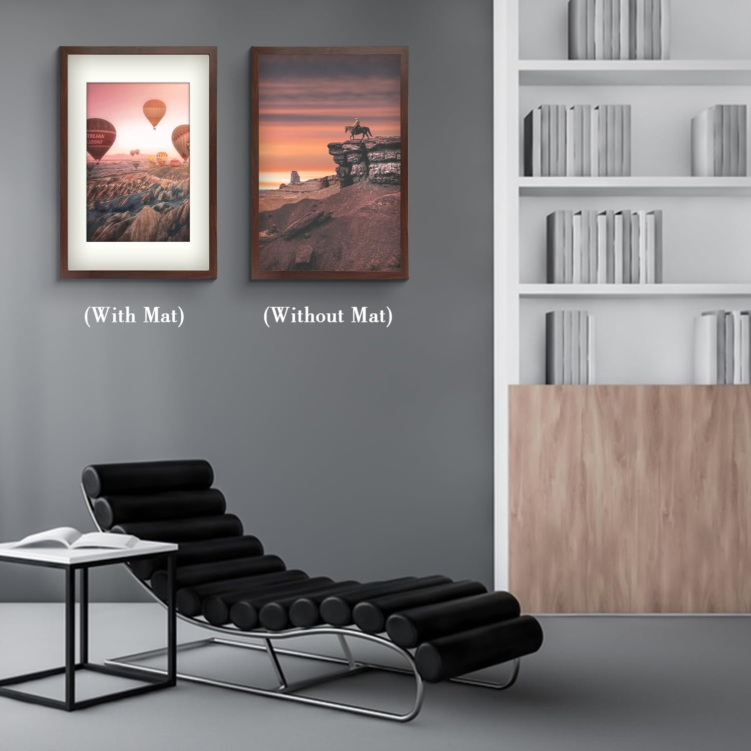 Golden State Art 16x24 Matted to 12x18 Brown Wall Mounting Picture Frame, 1 Pack