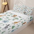 thumbnail image 3 of Homewish Cartoon Animal Zipper Twin Comforter Sets with Fitted Sheet and 2 Pillowcases for Boys, Lion Zebra Zipper Bedding Set, Reversible, 4pcs, 3 of 6