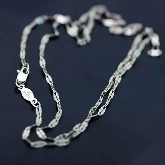 K-KED Pure Platinum 950 Necklace Woman's Lucky Clover Style Link FINE Chain 16.5inchL