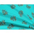 thumbnail image 4 of oneOone Rayon Turquoise Green Fabric Leaves & Flower Floral Crafts Projects Decor Fabric Printed By The Yards 56 Inches Wide, 4 of 5