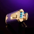 thumbnail image 3 of Rocky Patel Statesman Torch Flame Triple Jet Cigar Lighter - Brushed Nickel & Blue Leather, 3 of 4