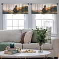 thumbnail image 4 of LALILO Kitchen Curtain Valance Man Yoga Sunset Mountains Rod Pocket Window Curtain 52"x 18" Set of 2, 4 of 5