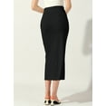thumbnail image 4 of DARING DIVA Women's Long Pencil Skirt Business Button Decor Midi Skirts S Black, 4 of 6