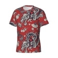 thumbnail image 3 of Yiaed Dragons2 Print Mens Short Sleeve Tight Fit T-Shirt, Crewneck Casual Tee-Small, 3 of 5