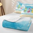 thumbnail image 3 of Erosebridal Summer Slippers Twin Quilt Set, Sea Beach Twin Coverlet Set, Polka Dots Reversible 2pcs, 1 Bedspread and 1 Pillowcase, 3 of 6