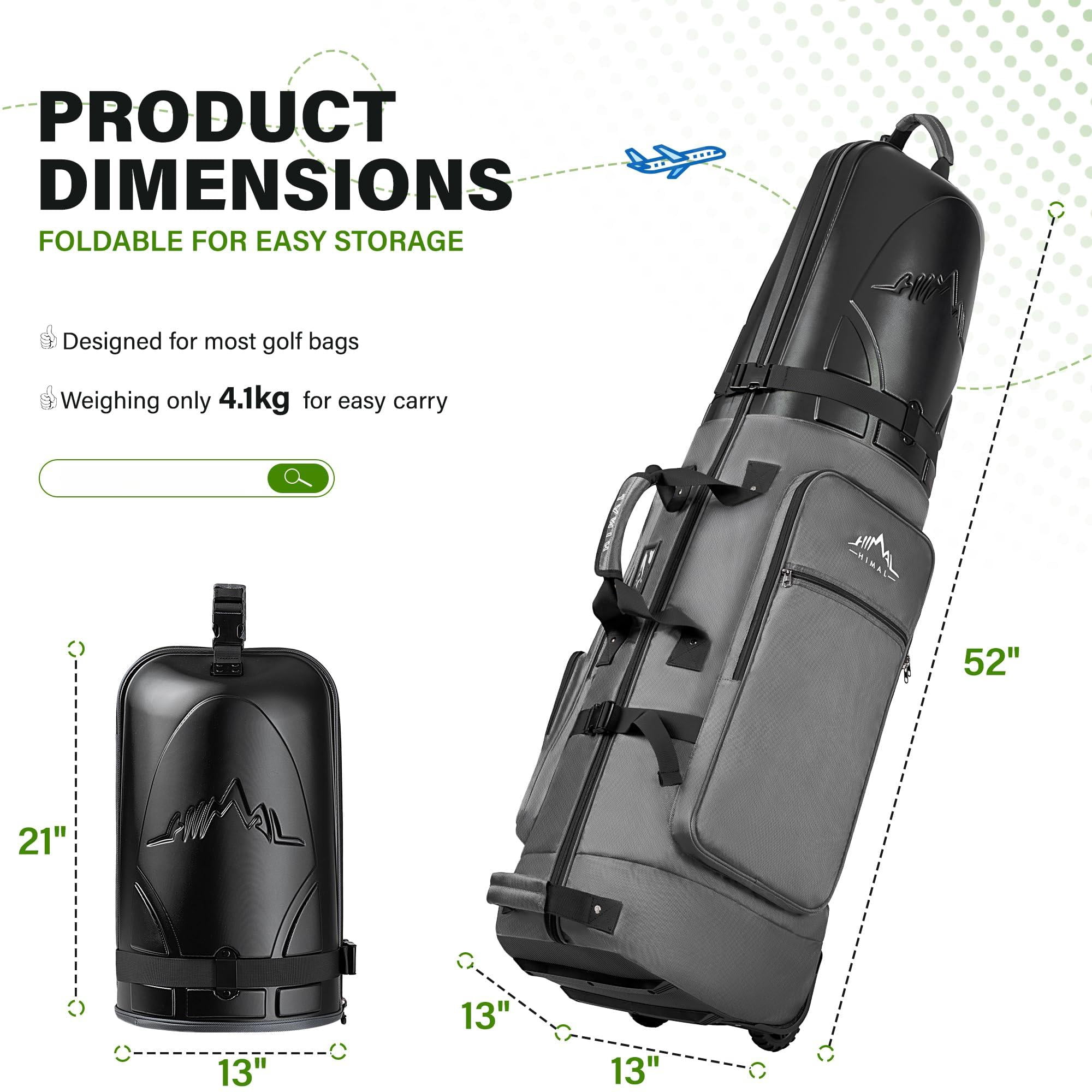 Golf Travel Bag With Hard Case Top  1680d Heavy Duty Oxford Club Bags For Airlines Wheels Easy To Maneuver