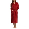 thumbnail image 1 of Peignoirs pour Femmes en Molleton Pelucheux à Capuche, Robe de Chambre Épaisse avec Poches, Vêtement de Nuit, Robe Rouge Vin G, 1 of 8