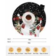 thumbnail image 6 of 15 Inch Round Placemats Set of 6, Black Snowman Christmas Non Slip Heat Insulation PP Table Mats, Xmas Tree Ball Snowflake Elk Washable Place Mats for Kitchen Dining Party Table Decor, 6 of 7