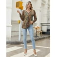 thumbnail image 5 of Zeagoo Fall Shirts for Women 2025 V Neck Button Casual Dressy Blouses Long Sleeve T-Shirts Pleated Floral Tunic Tops Boho Shirt, 5 of 8