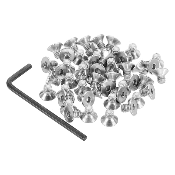 Uxcell Flat Head Socket Cap Screws Countersunk Bolts Head Machine Screws 304 Stainless Steel (18-8) UNC Socket Drive Bolt Fasteners for Industry Machinery Household #8-32 x 1/4" 50