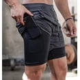 thumbnail image 1 of Pantalones cortos deportivos para hombre, pantalones cortos para correr 2 en 1, pantalones cortos deportivos para correr, fitness, 1 of 7