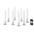 LampLust Christmas Window Candles with Silver Holders 8 Pack, Suction