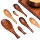 thumbnail image 1 of Cuchara de madera Clinaoy de estilo japonés, de mango corto, tallada a mano y resistente al calor, pequeña cuchara de arroz de madera con forma de pez, utensilios de cocina, 1 of 8