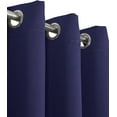 thumbnail image 2 of Sheetsnthings Ava 108-Inch Wide-by-63-Inch Long, Set of 2, Triple Weave-Blackout Curtains with Tie Backs, Navy, 2 of 6