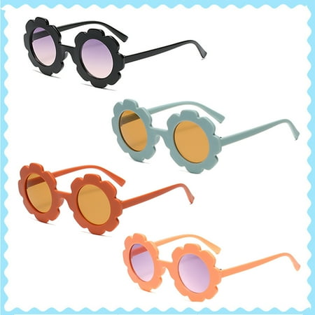 

Dicasser Kids Flower Shaped Sunglasses Cute Round Flower Sunglasses for Boys Girls Party Favor(4PCS)
