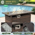 thumbnail image 5 of Aoxun 12 Piece Patio Furniture Set with 44” Fire Pit Table Wicker Rattan Outdoor Sectional Sofa Set with Coffee Table and 4” Thickened Cushions, Blue (Waterproof Cover Included), 5 of 8