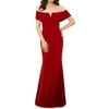 Betsy & Adam Women's Off the Shoulder Ball Gown Dress Red Size 12