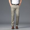 thumbnail image 1 of Pantalones de traje ajustados finos de verano para hombre, pantalones informales de algodón de negocios a la moda, pantalones caqui verde y negro, ropa de marca masculina 30-40, 1 of 5
