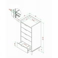 thumbnail image 3 of 5-Drawer Solid Wood Tall Bedroom Chest Dresser - Caramel, 3 of 6
