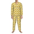 thumbnail image 3 of Wukai Cute Duck With Black Glasses Men's Long Sleeve Pajama Set,Long Sleeve Mens Sleepwear with Pockets & Front Fly-Medium, 3 of 7