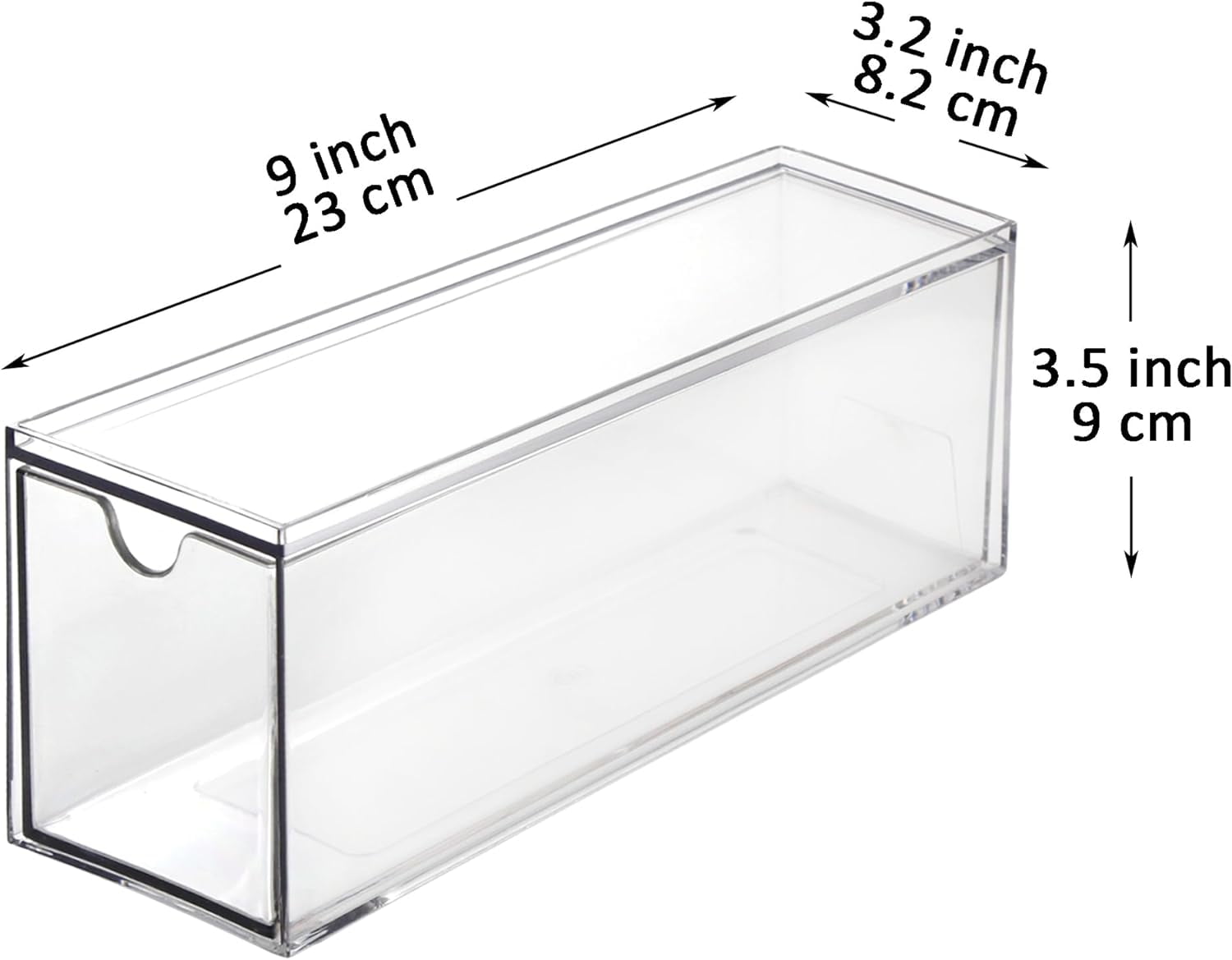 Youngever 3 Drawers Plastic Kitchen Pantry Stackable Storage Organizer, Plastic Tea Packet Organizers, Stackable Tea Bag Holder, 9" x 3" x 3.5"