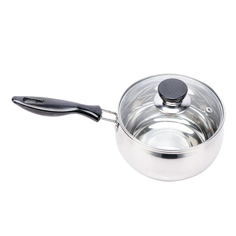 Stainless Steel Milk Pot Milk Pan with Lid Boiling Pot for Coffee