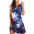 thumbnail image 2 of Clearance Sales Today Joau Womens 4th of July Plus Size Sleeveless T-Shirts Mini Dress American Flag Patriotic Summer Swimsuit Coverups Beach Sundresses Casual Loose Tank Dress, 2 of 5