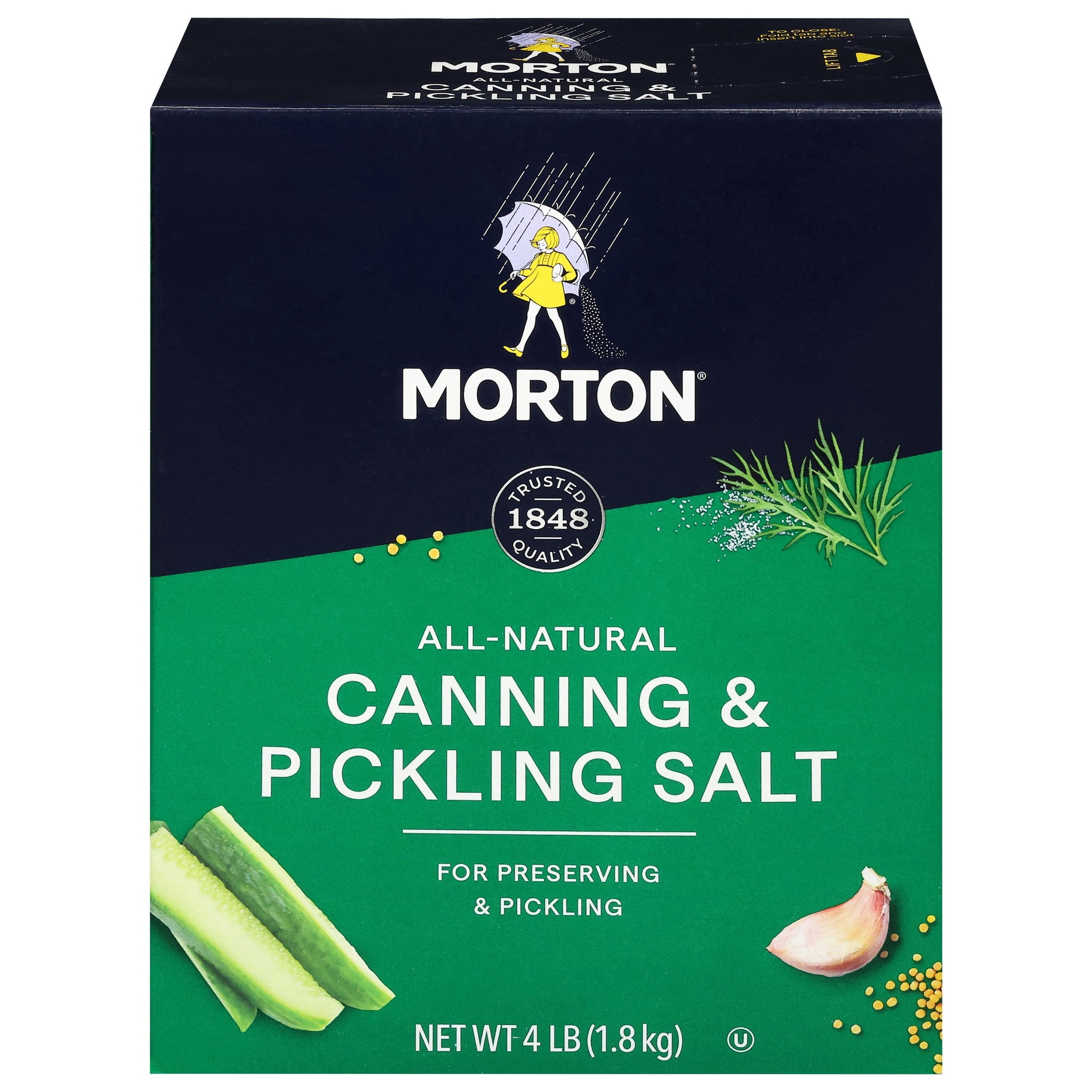 (4 pack) Morton Canning & Pickling Salt, Canning Salt, 4 lb