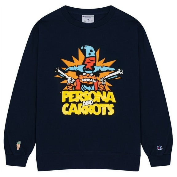 Carrots By Anwar Carrots Men's X Persona Champion Wild Wild West Crewneck Sweatshirt (Small, Navy)