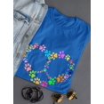 thumbnail image 3 of Peace Cats And Love Heart Paws Symbol Women Royal Blue T-Shirt, Female XX-Large, 3 of 4