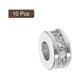 thumbnail image 3 of Unique Bargains Perles Intercalaires Rondes, 10 Pcs 8mm - Perles Intercalaires Rondes en Zircon pour Fabrication de Bijoux (Blanc - Or Blanc), 3 of 7