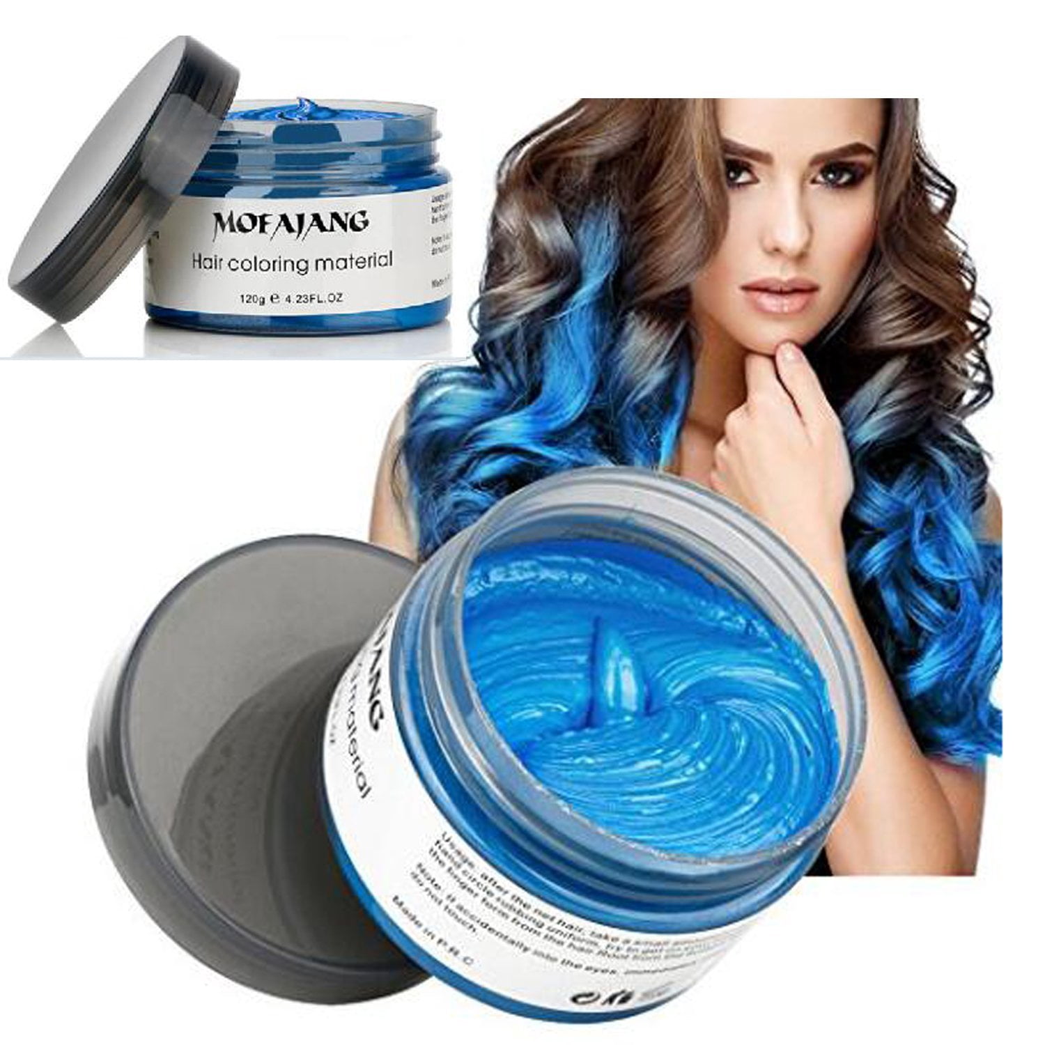 Temporary Blue Hair Wax, YHMWAX 4.23oz Instant Hairstyle Mud Cream