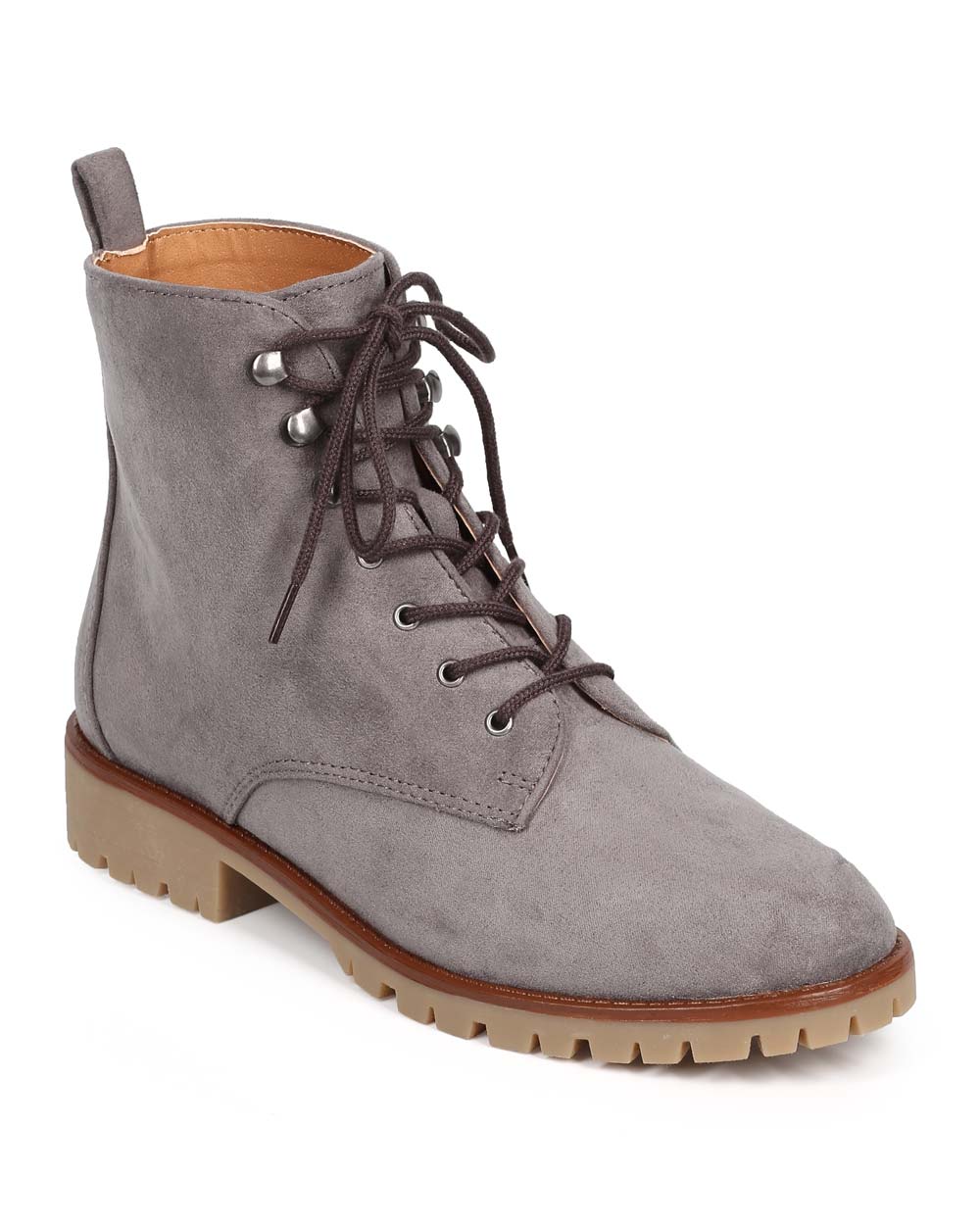 almond toe lace up boots