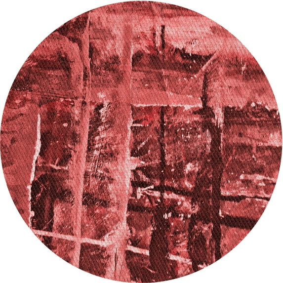 Ahgly Company Indoor Square Patterned Valentine Red Area Rugs, 3' Square